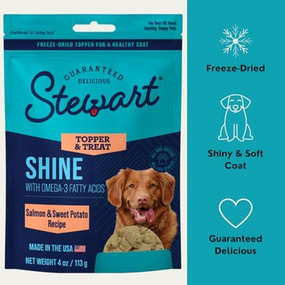 Stewart Freeze Dried Dog Treats & Food Topper, Shine Formula, 4 oz