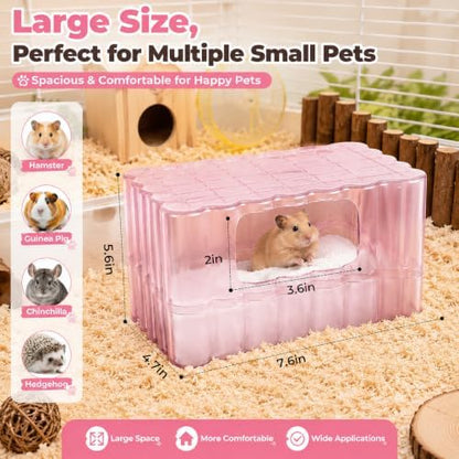 Hamster Sand Bath Container, Small Animal Dust Bath House with Scoop,Yellow