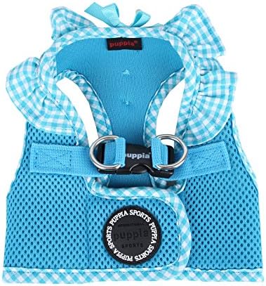 Puppia Vivien Vest Dog Harness Step-in All Season Mesh Cute No Pull No Choke Walking Training for Small Dog, Sky Blue, X-Small