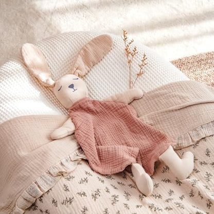 lulumoon Muslin Baby Security Blanket: Soft Bunny Lovey for Self-Soothe
