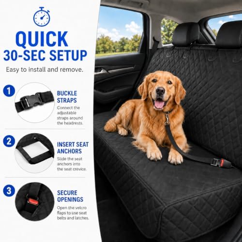 Dog Car Seat Cover & Protector, Pet Back Seat Cover for Cars & SUVs, 54"