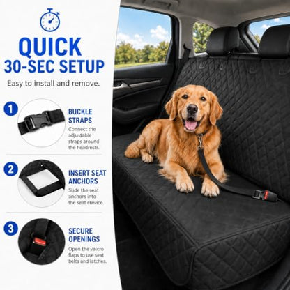 Dog Car Seat Cover & Protector, Pet Back Seat Cover for Cars & SUVs, 54"