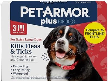PetArmor Plus Flea & Tick Topical Dogs 89-132 lbs, 3-Month