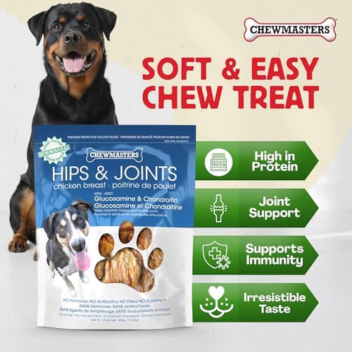 Chewmasters Hip & Joint Chicken Dog Treats 350g Chewy Training Bites 6 Pack
