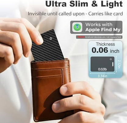 [Apple MFi Certified] 4 Pack Wallet Tracker Card with Apple Find My (iOS Only) Rechargeable Air Tracker Tags Bluetooth Wallet Finder IP68 Waterproof GPS Tracker Item Finder for Keys, Bags, Passport