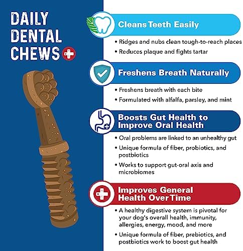 Bernie's Charming Chompers Dog Dental Chews, Gut Support, 51-100 lb, 24 Ct