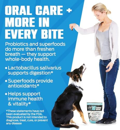 K10 Dental Chews for Dogs, Supports Dental & Oral Wellness, 60 Count