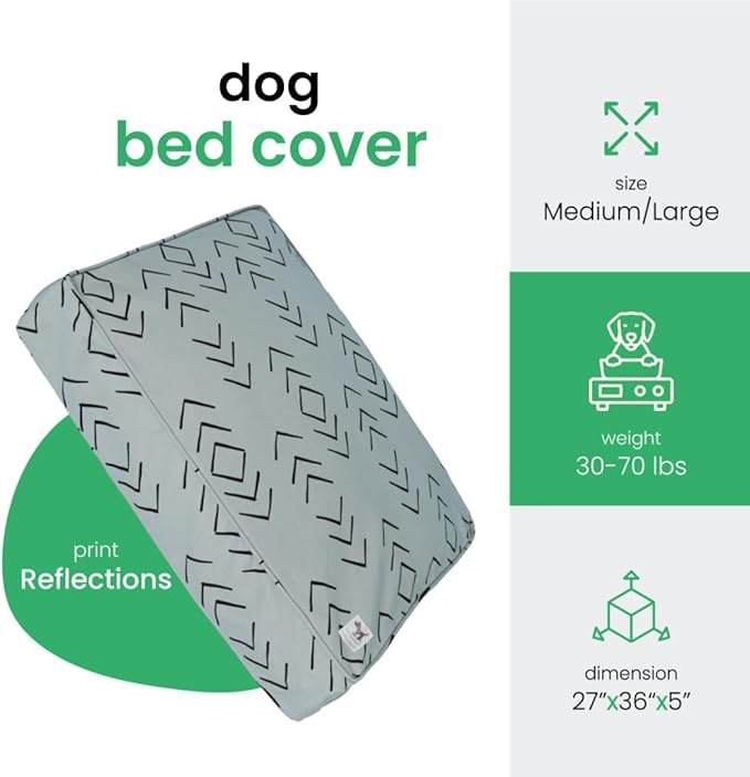Molly Mutt Medium to Large Duvet Cover, Reflections, Blue/Gray with Black Arrows, 27"x36"x5"