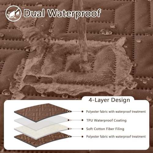 hyha Waterproof Reversible Dog Blanket, Pet Blanket for Sofa Couch