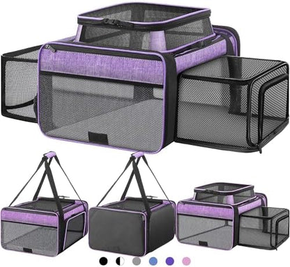 Top and 2 Sides Expandable Cat Carrier 18x13.5x9.5 TSA Airline Approved
