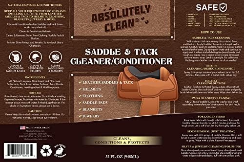 Absolutely Clean Amazing Saddle Soap Spray for Leather Cleaning & Tack Cleaner and Conditioner