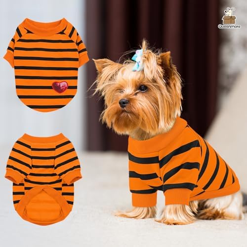 Queenmore Medium Dog Shirt,Soft Breathable Dog Shirt for Dogs Cats Boy Girl,Pet Clothes for All Season,Breathable Lightweight Pet Tshirt for Frenchie, Dachshund, Yorkie