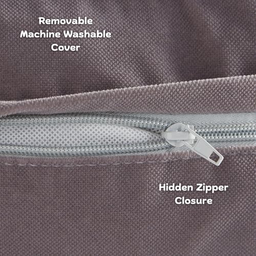 Buster Deluxe Reversible Pillow Style Sherpa Dog Bed, Gray, Medium (42 x 30 in.)