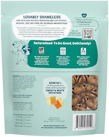 Shameless Pets Lucky Ducky Meaty Tenders, Soft Dog Treats, 1.5lb