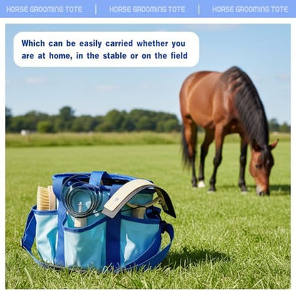 Abbylike Grooming Tote,Stylish,10.63 x 10.63 x 9.45 Inch,Blue