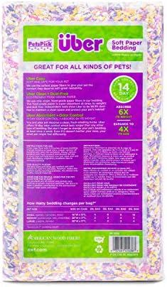 PETSPICK Uber Soft Paper Pet Bedding for Small Animals, Pastel Confetti, 36L