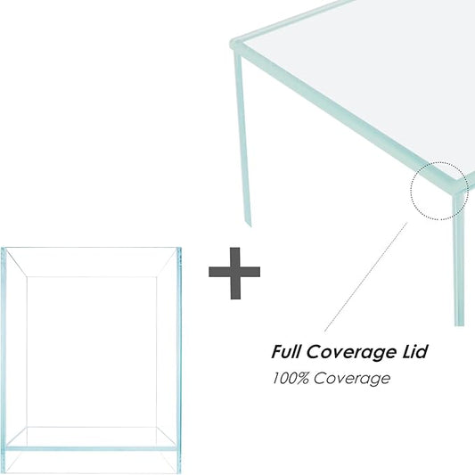 Nano Tall Rimless Aquarium Low Iron Frameless Fish Tank, Extra Clear with Floating Air Style, for Aquariums or Terrariums