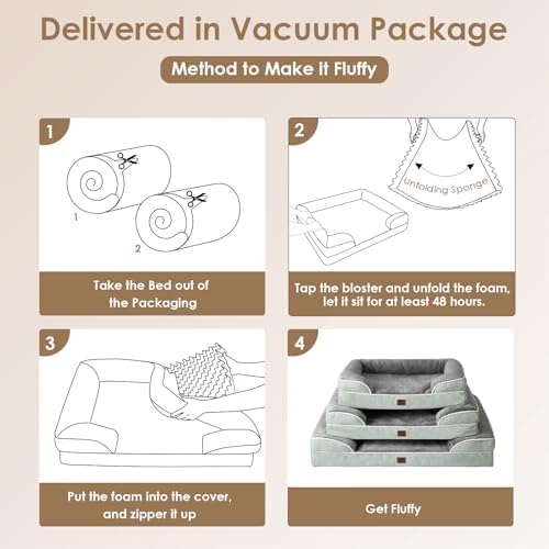 EHEYCIGA Orthopedic XXL Dog Bed, Waterproof Washable XL Big Pet Bed 48"
