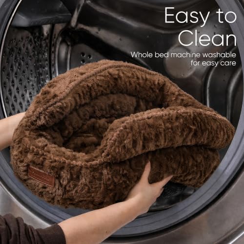 FUKUMARU Cat Bed for Indoor Cats, Small Dog Bed Washable, Round Kitten Bed