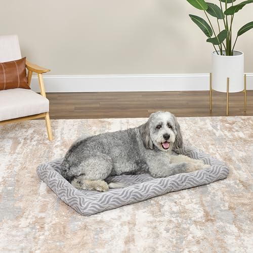 MidWest Homes for Pets QuiteTime Deluxe Wave Bolster Bed for Extra Large Dogs; Easily Machine Wash and Dry; Gray; 48"; 40248-WVGY