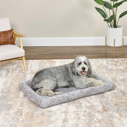 MidWest Homes for Pets QuiteTime Deluxe Wave Bolster Bed for Extra Large Dogs; Easily Machine Wash and Dry; Gray; 48"; 40248-WVGY