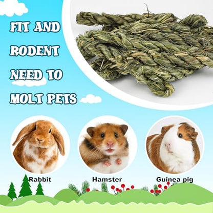 80pcs Rabbit Timothy Hay Toy for Bunny Small Animal Treats Natural Grass Stick Chew Toys Snacks Molar Teeth Grinding for Guinea Pigs Chinchillas Hamsters