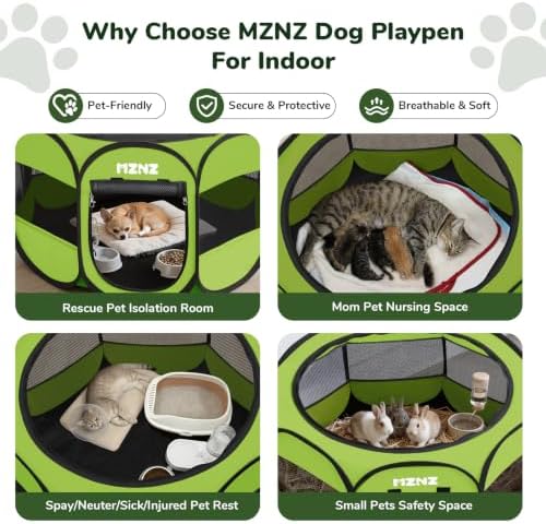 Dog Cat Small Animal Puppy Playpen Crate, Small, Whole Green
