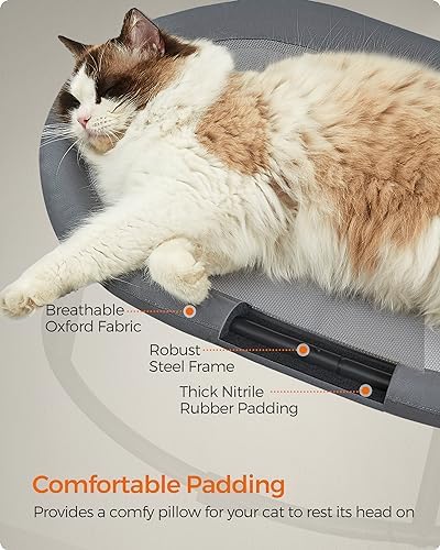 Feandrea Elevated Cat Bed, Breathable Hammock, Washable Mesh