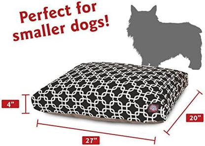 Majestic Pet Rectangular Dog Bed, Small, 27x20x4 in, Washable, Black