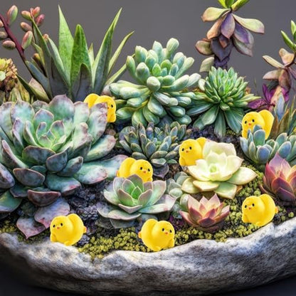 Cute Tiny Chicken Figurines Silicone Mold Micro Dollhouse Animal Epoxy Casting Mold for DIY Resin Art Fairy Garden Miniatures Landscape Crafts Decor(9-Cavity)