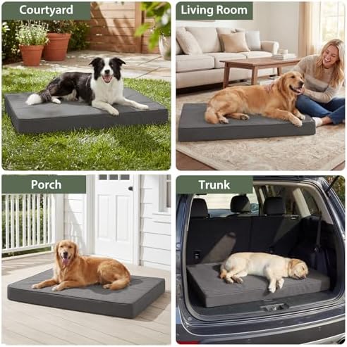 WNPETHOME Outdoor Waterproof Dog Bed Large Sized, Washable Creat Pad 47"