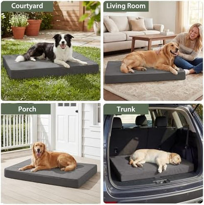 WNPETHOME Outdoor Waterproof Dog Bed Large Sized, Washable Creat Pad 42"