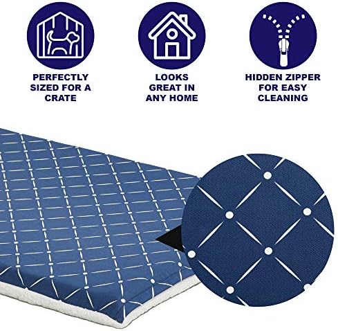 MidWest Homes for Pets Quiet Time Couture Paxton Dog Bed, Blue & Fleece with Removable Pillow Cover, Blue, 24"