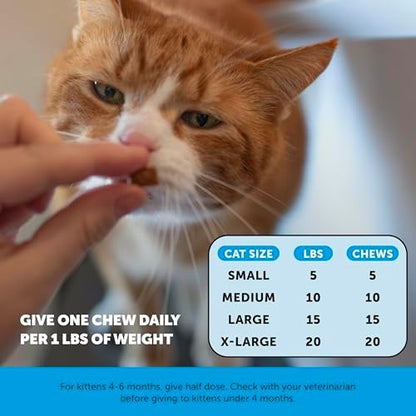 Cat Skin & Coat Supplement Crunchy Creamy Chews - Salmon Oil for Cats Omega 3 Itchy Dry Skin Relief - Feline Shedding Control - Biotin Vitamins for Indoor Cats Shiny Soft Coat (30-Day Supply)