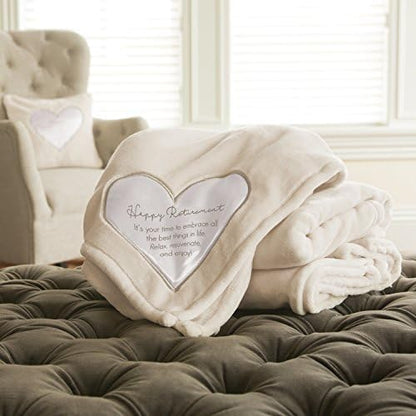 Pavilion Gift Company Soft Happy Retirement Warm Royal Plush Throw Blanket 50"x60"