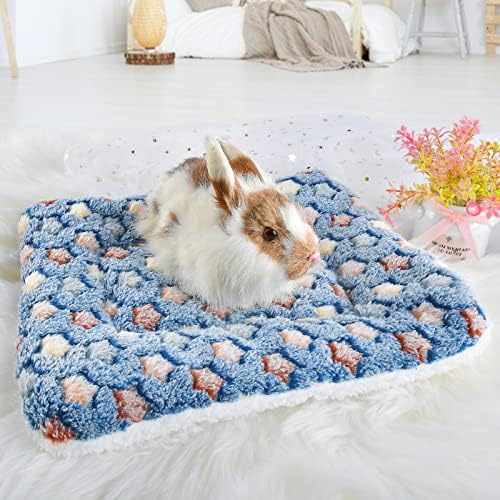 Small Animal Bed Mat, Soft & Warm, Suitable for Guinea Pig, Hamster, Rabbit, Rat and Bearded Dragon (XX-Large(19.7''x15.7''), Star Blue)