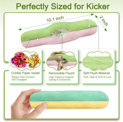 Retro Shaw Refillable Catnip Cat Toys Pillows, for Indoor Cats Kicker, 3PCS