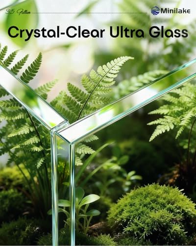 3.5 Gallon Nano Glass Fish Tank, Ultra-Clear Rimless Desktop Aquarium