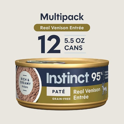 Instinct Original Pate Wet Cat Food, Grain Free Recipe - Real Venison, 5.5 Ounce (Pack of 12)