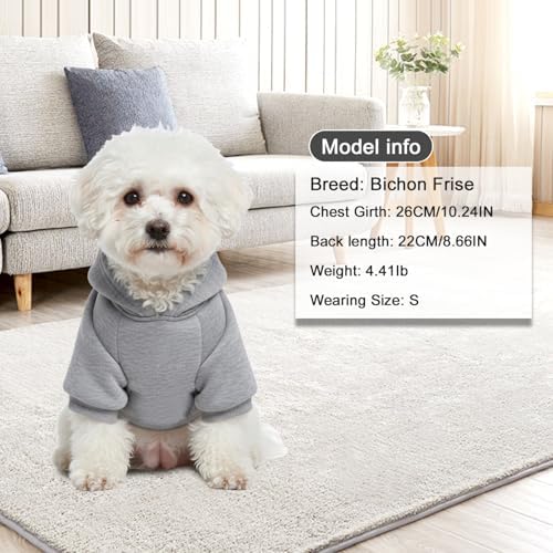 2 Pack Dog Hoodie Warm Hood Dog Sweater Cold Weather Small Dogs Sweatshirt Comfort Pet Clothes for Small Medium Dogs with Pockets Cats Chihuahua Clothes for Male Female Girl Boy Sporty Daily Wear