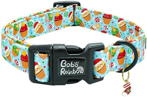 Dog Collars - Christmas Pet Collar with Santa Claus Print, Durable & Cute, Soft & Adjustable, Gift for Medium Dogs