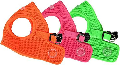 Puppia Neon Soft Vest Harness Step-in No Choke No Pull Walking Training for Small and Medium Dog, Green, X-Large