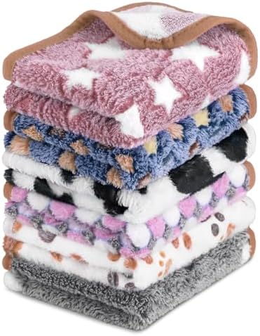 6 Pcs Dog Blanket Super Soft Pet Puppy Blankets Calming Blanket for Small, Medium Dogs Warm Sleep Mat Flannel Blanket for Dogs Puppy Cat (24"×16")