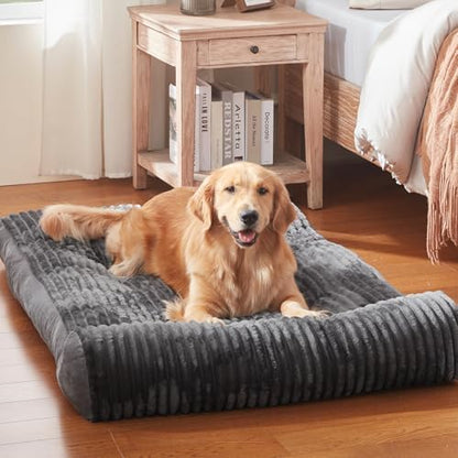 Dog Beds for Extra Large Dogs Breeds,Sofa Dog Bed with Pillow for Crate Kennel, Super Soft Pet Bed for Support Bolster, Comfortable Pet Couch Bed & Non-Slip Bottom