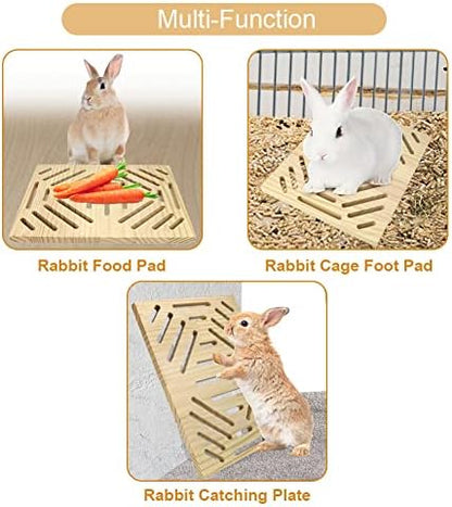 Litewoo Rabbit Scratch Board Claw and Teeth Care Chew Toy Bunny Wood Pad, B