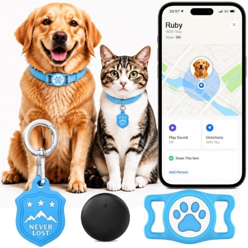 Dog Tracker with Apple Find My, GPS Pet Tracker for Dogs and Cats