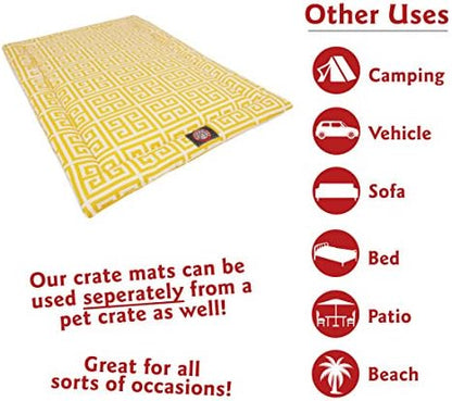 30" Towers Citrus Yellow Crate Dog Bed Mat By Majestic Pet Products