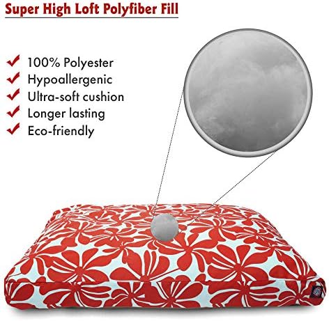 Majestic Pet Rectangular Dog Bed, Small, 27x20x4 in, Washable, Red