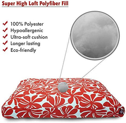 Majestic Pet Rectangular Dog Bed, X-Large, 50x42x5 in, Washable, Red