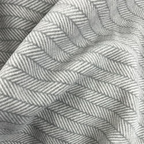 Preston II – THE Polar Fleece Throw, Super-Soft Recycled Polar Fleece Dog Blanket Couch Coat Sofa and Car Protecter for Small, Medium, Large Dogs - 40”x 50”, Dove Gray Herringbone, One Size
